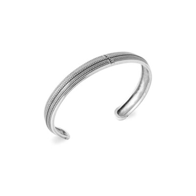Bracelet jonc en argent rhodié