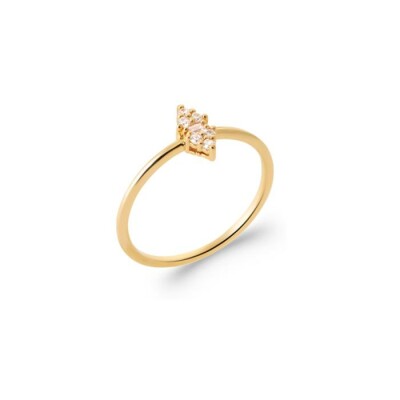 Bague en plaqué or et oxyde de zirconium