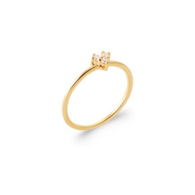 Bague en plaqué or et oxyde de zirconium