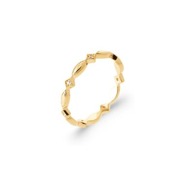 Bague en plaqué or et oxyde de zirconium