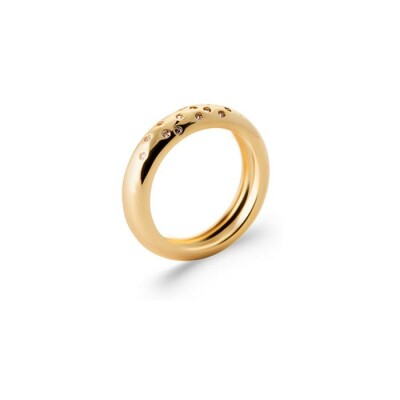 Bague en plaqué or et oxyde de zirconium