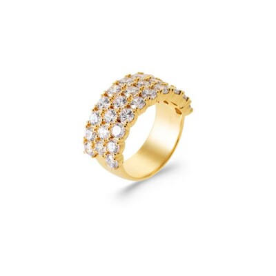 Bague en plaqué or et oxyde de zirconium