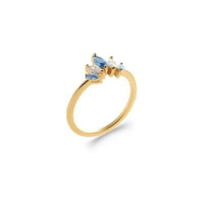 Bague en plaqué or et oxyde de zirconium