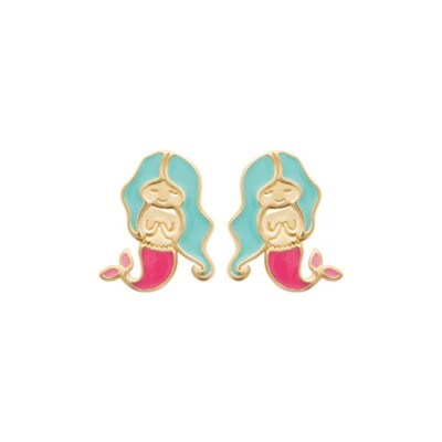 Boucles d'oreilles en plaqué or et laque