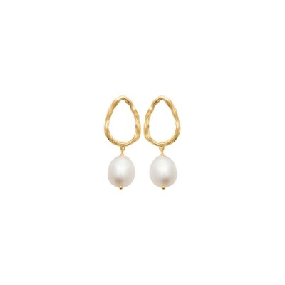 Boucles d'oreilles en plaqué or et perles de culture