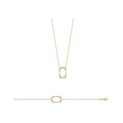 Bracelet en plaqué or et oxyde de zirconium