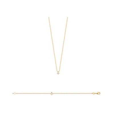 Bracelet en plaqué or et oxyde de zirconium