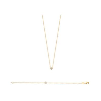 Bracelet en plaqué or et oxyde de zirconium