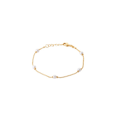 Bracelet en plaqué or et perle d'imitation