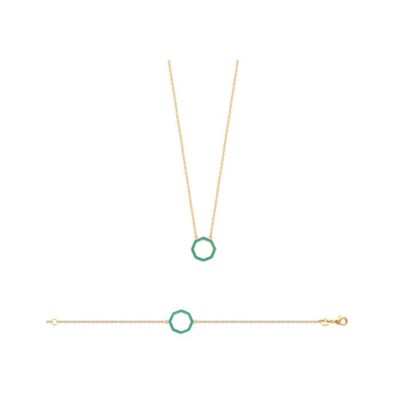 Collier en plaqué or et laque
