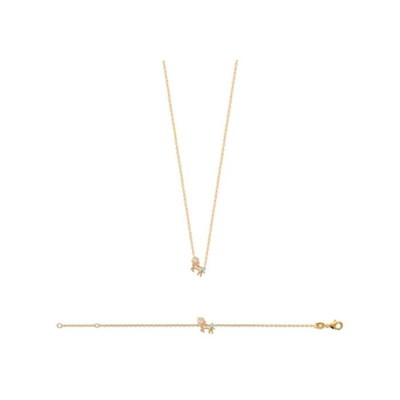 Collier en plaqué or et laque