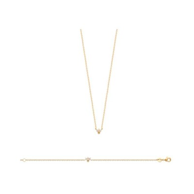 Collier en plaqué or et oxyde de zirconium