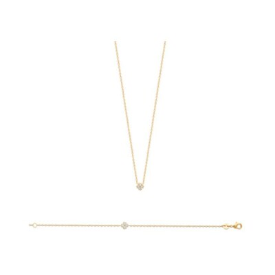 Collier en plaqué or et oxyde de zirconium