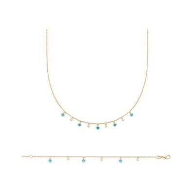 Collier en plaqué or et oxyde de zirconium