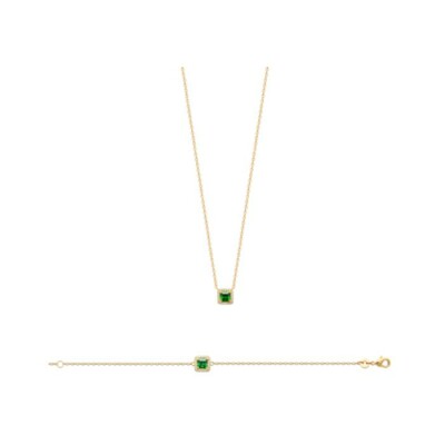 Collier en plaqué or et oxyde de zirconium