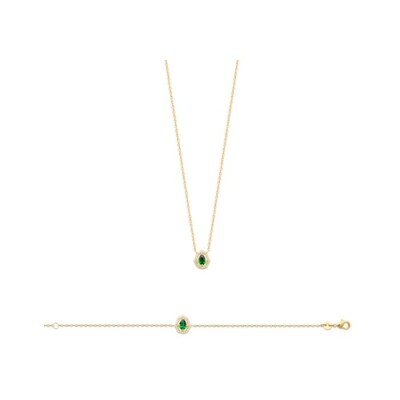 Collier en plaqué or et oxyde de zirconium