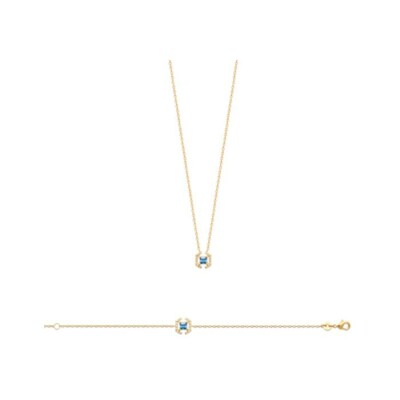 Collier en plaqué or et oxyde de zirconium