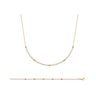 Collier en plaqué or et perle d'imitation
