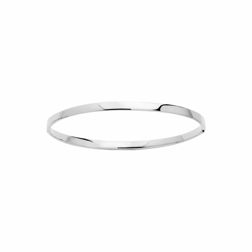 Bracelet jonc creux en or blanc