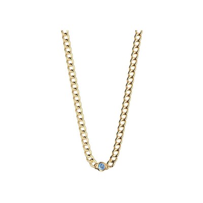 Collier Les Cadettes Legacy en acier finition dorée et oxyde de zirconium bleu