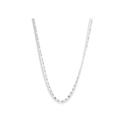 Collier Les Cadettes Bestie en acier finition argentée et oxyde de zirconium
