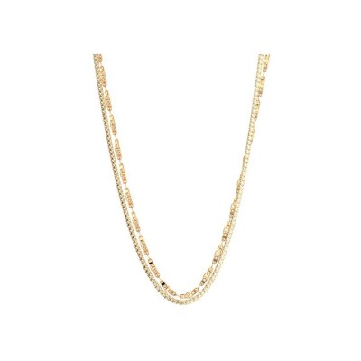 Collier Les Cadettes Bestie en acier finition dorée et oxyde de zirconium