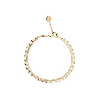 Bracelet Les Cadettes Bestie en acier finition dorée et oxyde de zirconium