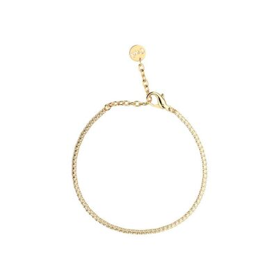 Bracelet Les Cadettes Bestie en acier finition dorée et oxyde de zirconium