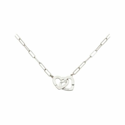 Collier dinh van Double Coeurs R13 en or blanc