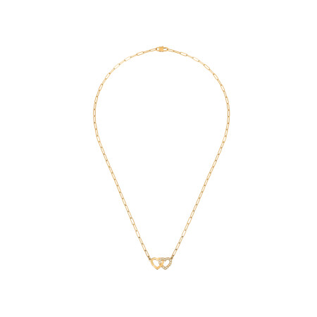 dinh van Double Cœurs R9 necklace, yellow gold and diamonds