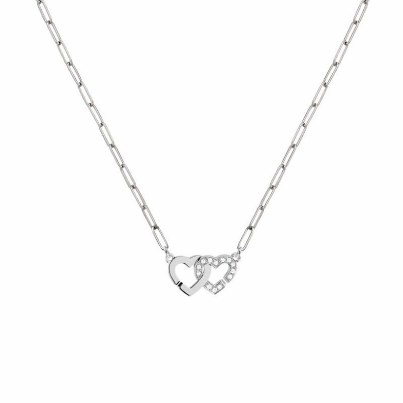dinh van Double Coeurs R9 pendant, white gold, diamond