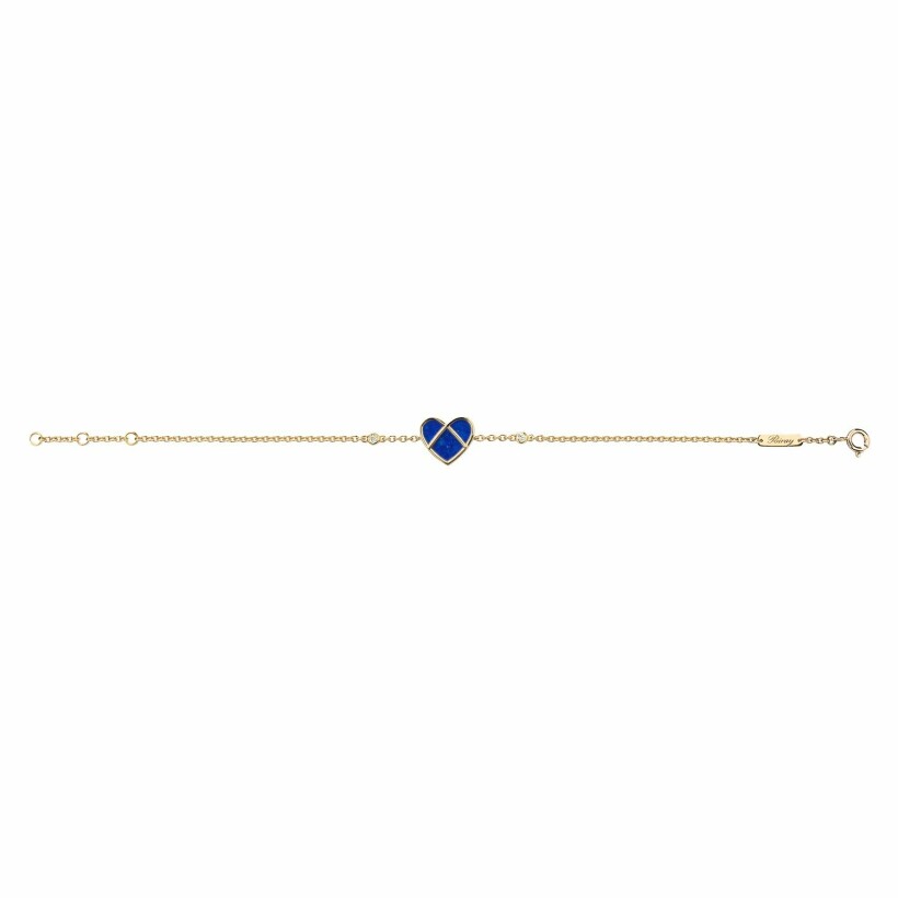 Bracelet Poiray L'Attrape-Coeur en or jaune et lapis lazuli