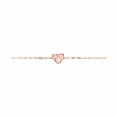 Bracelet Poiray L'Attrape Coeur  en or rose et opale rose