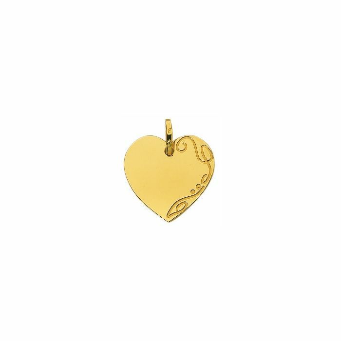 Médaille d'identité Coeur en or jaune
