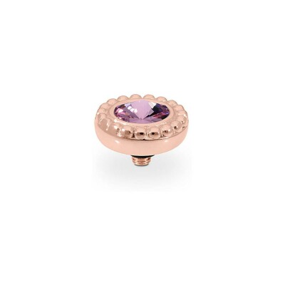 Top QUDO Ghiare en métal doré rose et pierre de couleur light amethyst