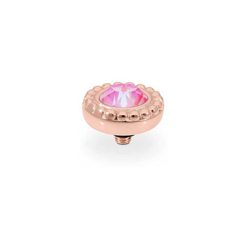 Top QUDO Ghiare en métal doré rose et pierre de couleur lotus pink delite