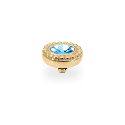 Top QUDO Ghiare en métal doré et pierre de couleur aquamarine