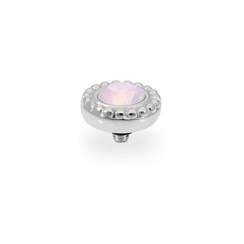 Top QUDO Ghiare en acier et pierre de couleur rose opal
