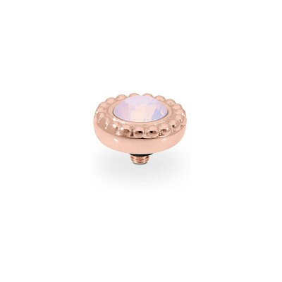 Top QUDO Ghiare en métal doré rose et pierre de couleur rose opal