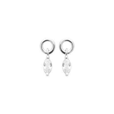 Boucles d'oreille pendantes en argent et oxydes de zirconium