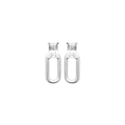 Boucles d'oreille pendantes en argent et oxydes de zirconium
