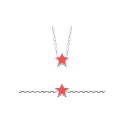 Collier en argent et laque