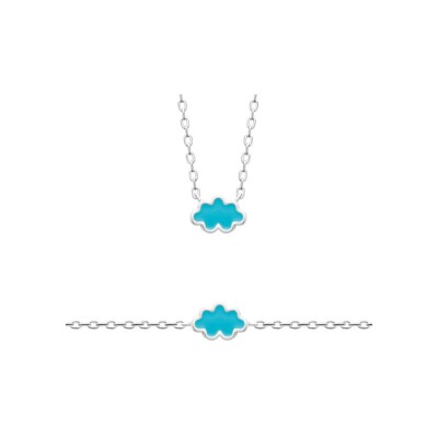 Collier en argent et laque