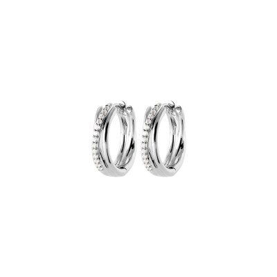 Boucles d'oreilles créoles en argent et oxydes de zirconium
