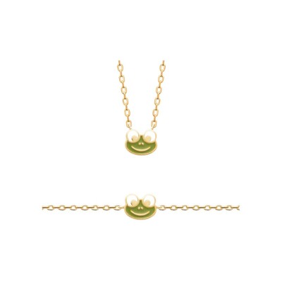 Collier en plaqué or et laque