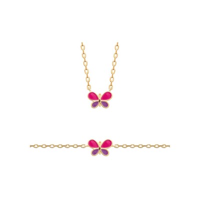 Collier en plaqué or et laque