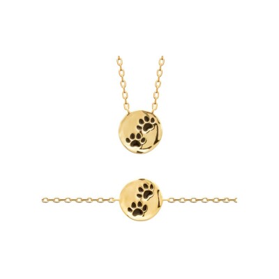 Collier en plaqué or et laque