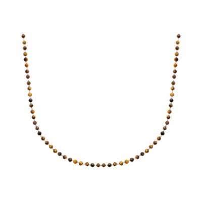 Collier en acier et œil de tigre