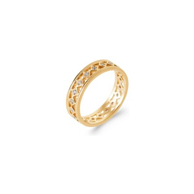 Bague en plaqué or et oxydes de zirconium