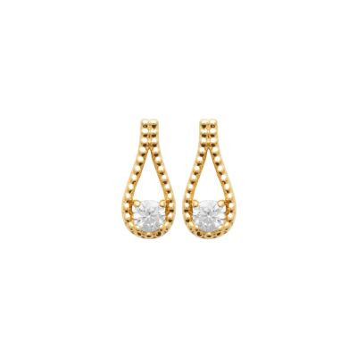 Boucles d'oreilles en plaqué or et oxydes de zirconium